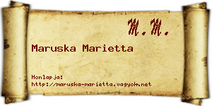Maruska Marietta névjegykártya